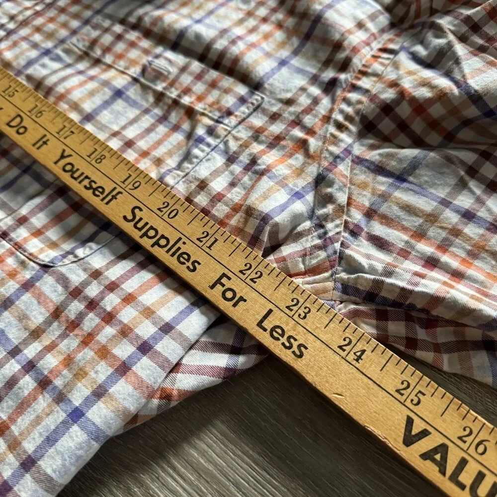 Orvis Button down collar casual shirt Blue,Brown, Orange Pattern Size L - Picture 9 of 9
